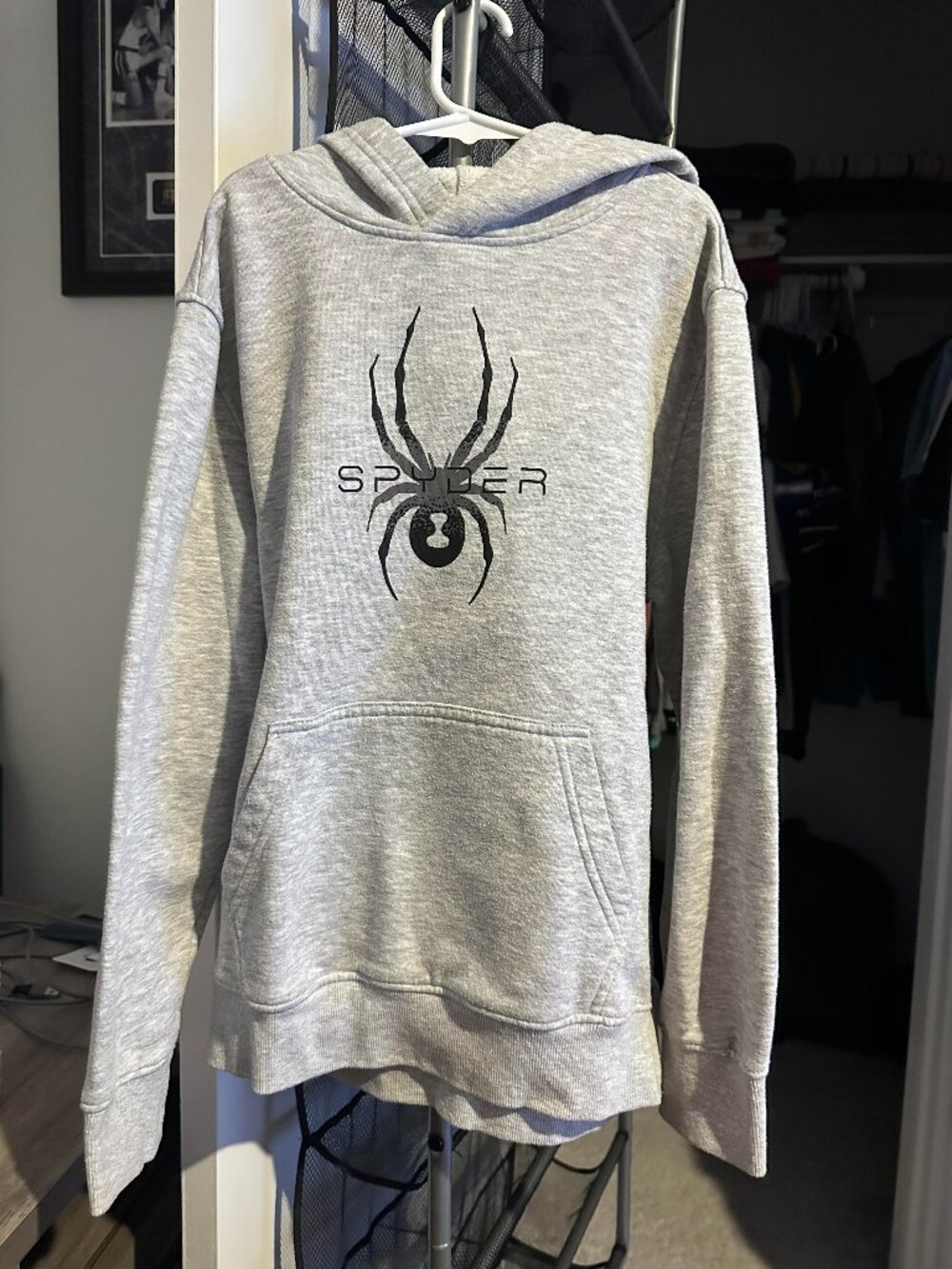 Spyder Youth Hoodie Gray Size Medium (10-12) Pullover Sweatshirt